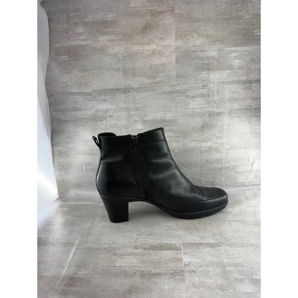 Clarks Women Black Leather Square Toe Block Heel Ankle Boots 80486 Size 12M - Picture 8 of 10